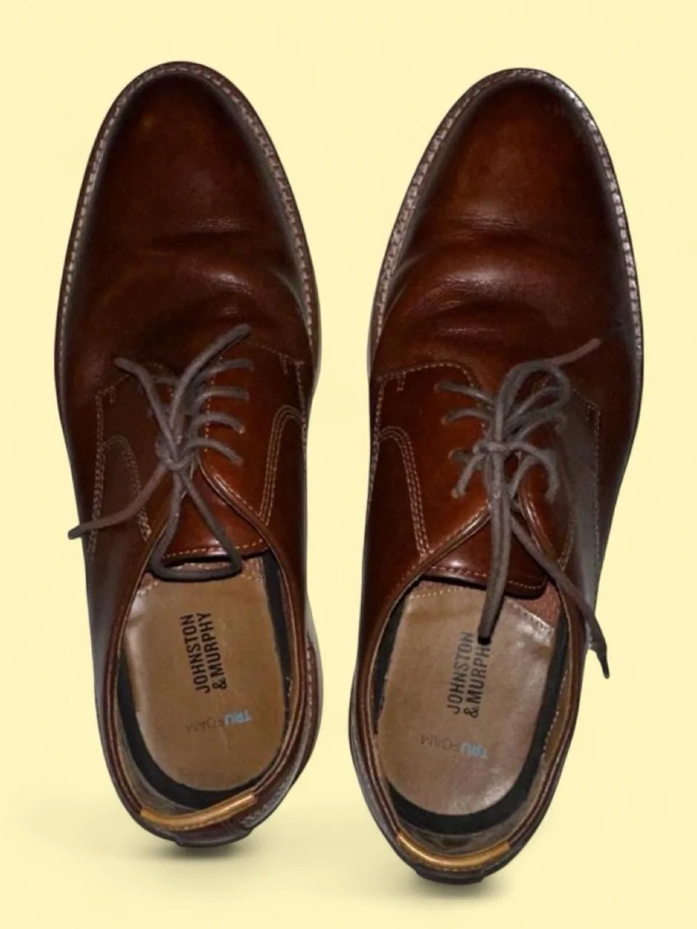 Johnston & Murphy Men's Chestnut Brown Leather Derby Oxfords